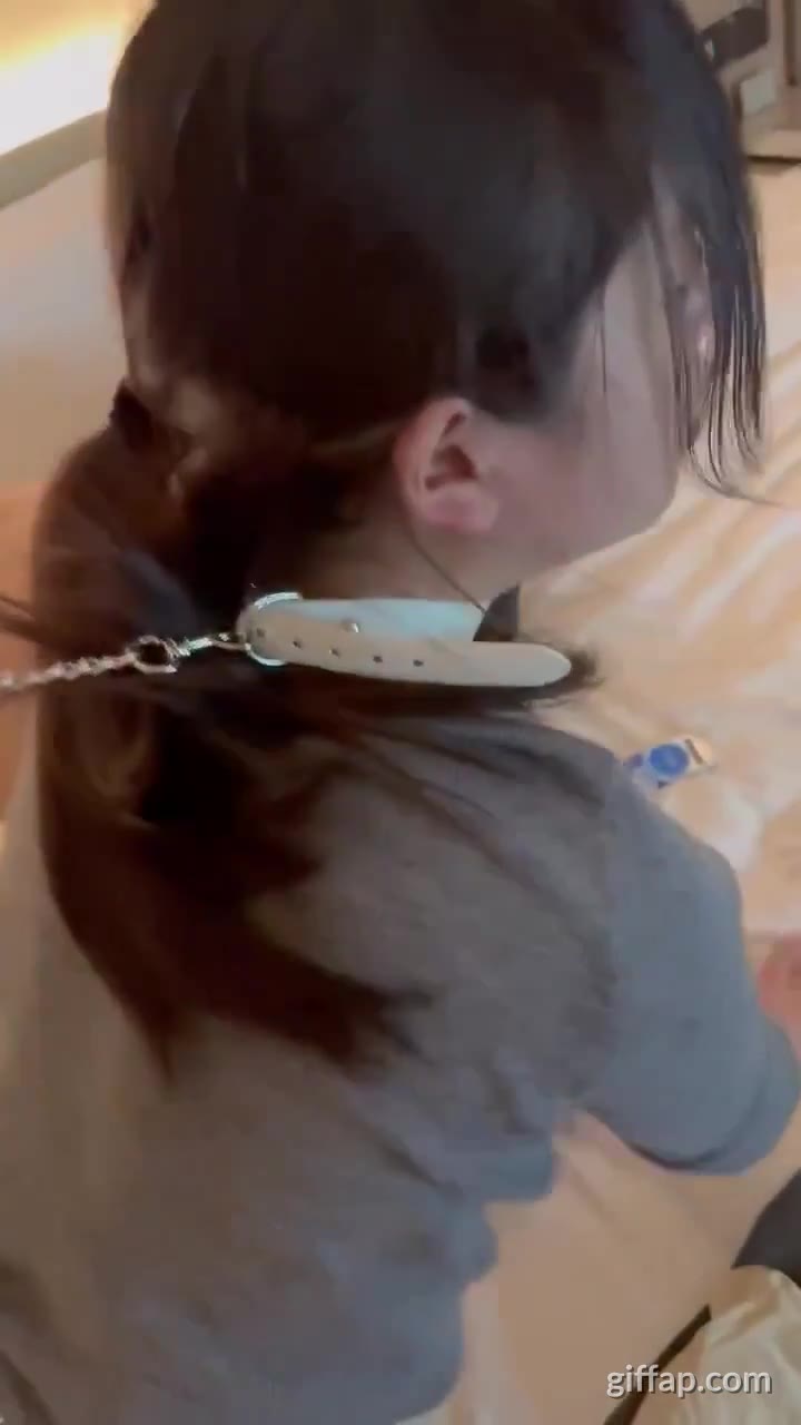Commanding a female slave to lick a pussy