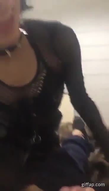 emo goth girl is sucking her brother dick and wakes him up and he cums