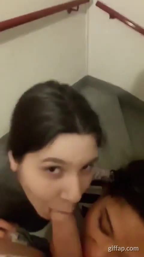 Shy russian slut gets brought to her knees to suck dick with friends